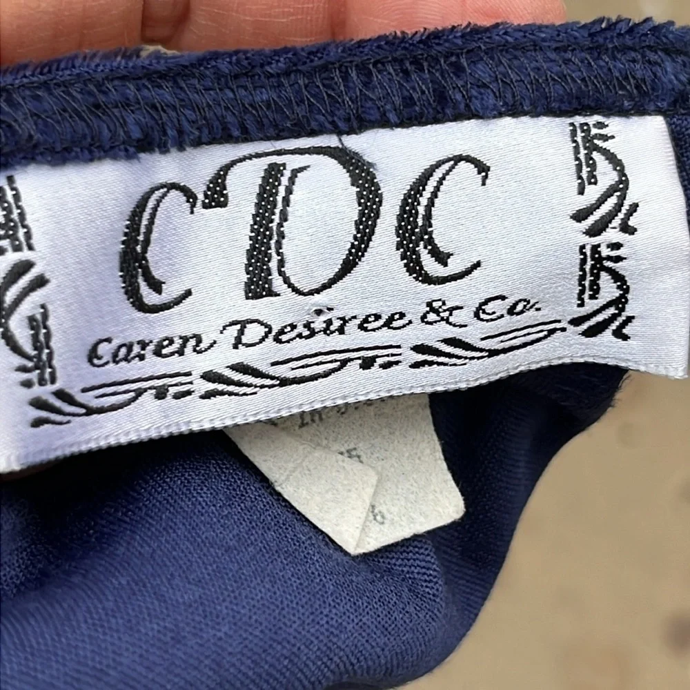 CDC Caren Desiree Co Maxi Dress Women 6 Blue‎ Excellent Vintage Crushed Velvet